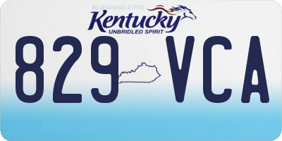 KY license plate 829VCA