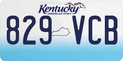 KY license plate 829VCB