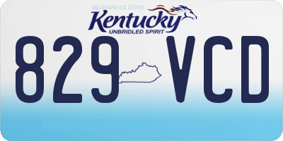 KY license plate 829VCD