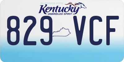 KY license plate 829VCF