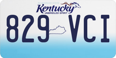 KY license plate 829VCI