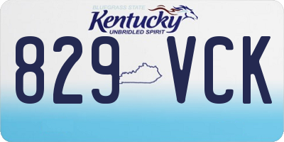 KY license plate 829VCK