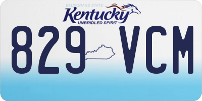 KY license plate 829VCM