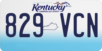 KY license plate 829VCN