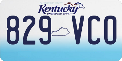 KY license plate 829VCO