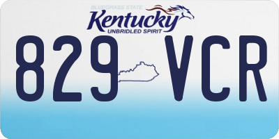 KY license plate 829VCR