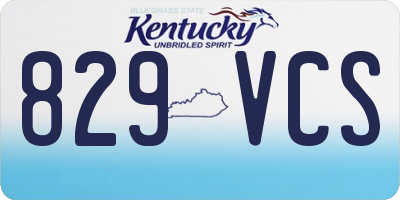 KY license plate 829VCS