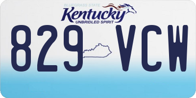KY license plate 829VCW