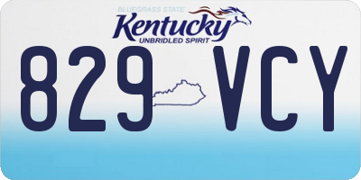 KY license plate 829VCY