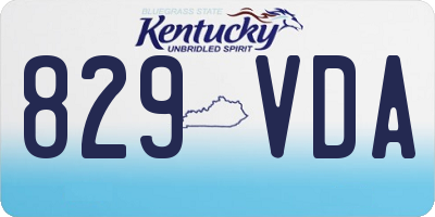 KY license plate 829VDA