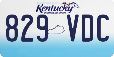 KY license plate 829VDC