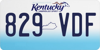 KY license plate 829VDF