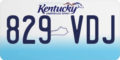KY license plate 829VDJ