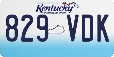 KY license plate 829VDK