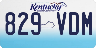 KY license plate 829VDM