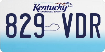 KY license plate 829VDR