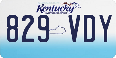 KY license plate 829VDY