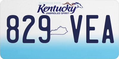 KY license plate 829VEA