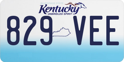 KY license plate 829VEE