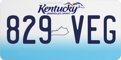 KY license plate 829VEG