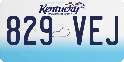 KY license plate 829VEJ