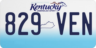 KY license plate 829VEN