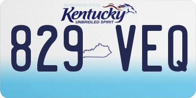 KY license plate 829VEQ
