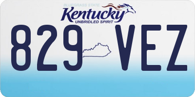 KY license plate 829VEZ