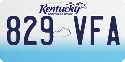 KY license plate 829VFA