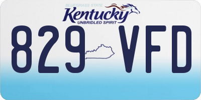 KY license plate 829VFD