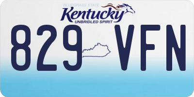 KY license plate 829VFN