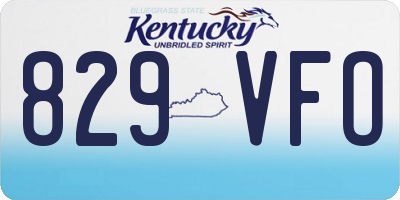 KY license plate 829VFO