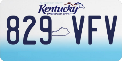 KY license plate 829VFV