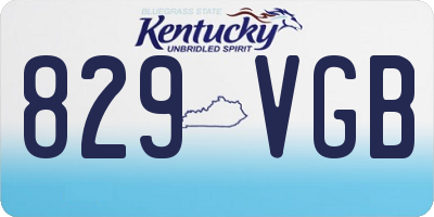 KY license plate 829VGB