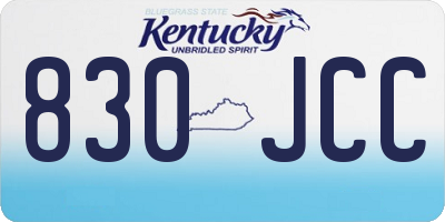 KY license plate 830JCC