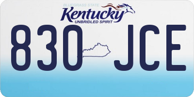 KY license plate 830JCE