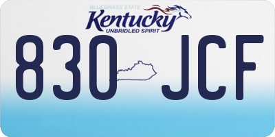 KY license plate 830JCF