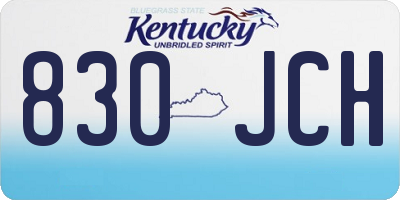 KY license plate 830JCH