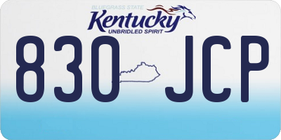 KY license plate 830JCP