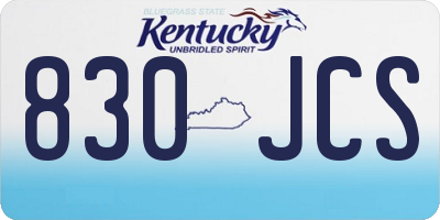 KY license plate 830JCS