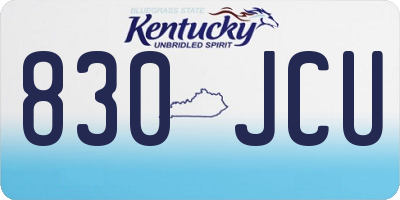 KY license plate 830JCU