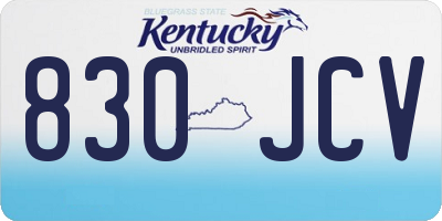 KY license plate 830JCV