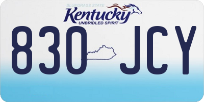 KY license plate 830JCY