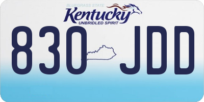 KY license plate 830JDD