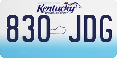 KY license plate 830JDG