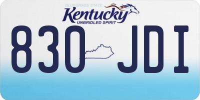 KY license plate 830JDI