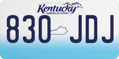 KY license plate 830JDJ