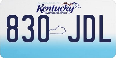 KY license plate 830JDL
