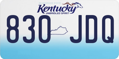 KY license plate 830JDQ