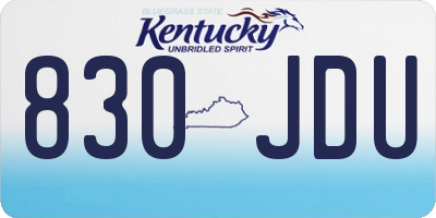KY license plate 830JDU